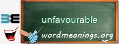 WordMeaning blackboard for unfavourable